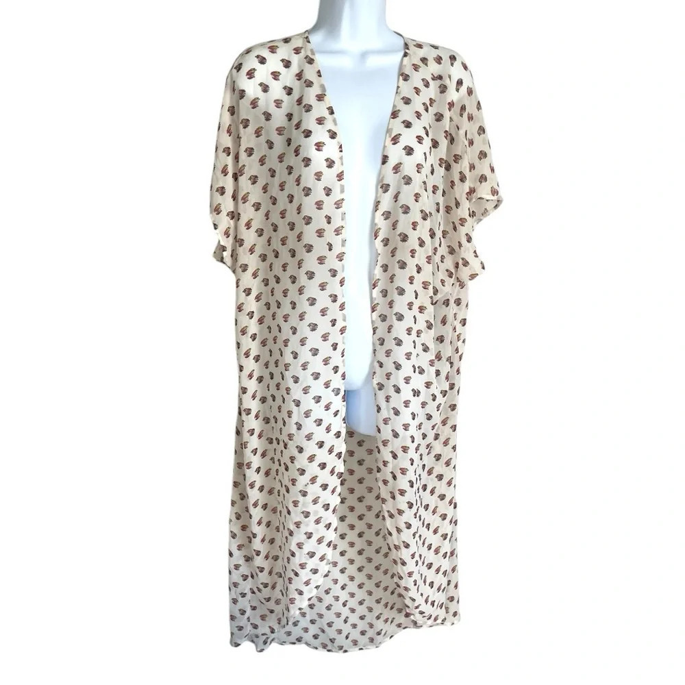 Boutique Kimono Duster | Lightweight Open Front Cardigan OX 1X Floral Print